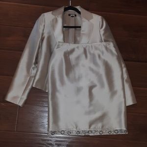 Gold skirt and jacket suit set